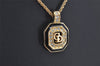 Authentic Christian Dior Gold Tone Chain Rhinestone Pendant Necklace CD 4344K