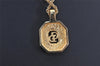 Authentic Christian Dior Gold Tone Chain Rhinestone Pendant Necklace CD 4344K