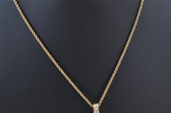 Authentic Christian Dior Gold Tone Chain Rhinestone Pendant Necklace CD 4344K