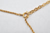 Authentic Christian Dior Gold Tone Chain Rhinestone Pendant Necklace CD 4344K