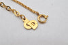 Authentic Christian Dior Gold Tone Chain Rhinestone Pendant Necklace CD 4344K