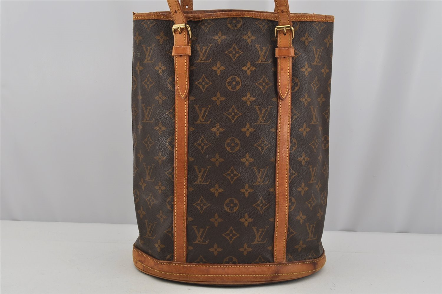 Authentic Louis Vuitton Monogram Bucket GM Shoulder Tote Bag M42236 Junk 4345J
