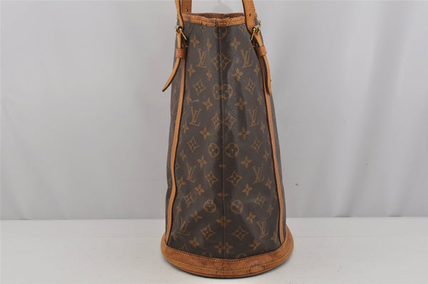 Authentic Louis Vuitton Monogram Bucket GM Shoulder Tote Bag M42236 Junk 4345J