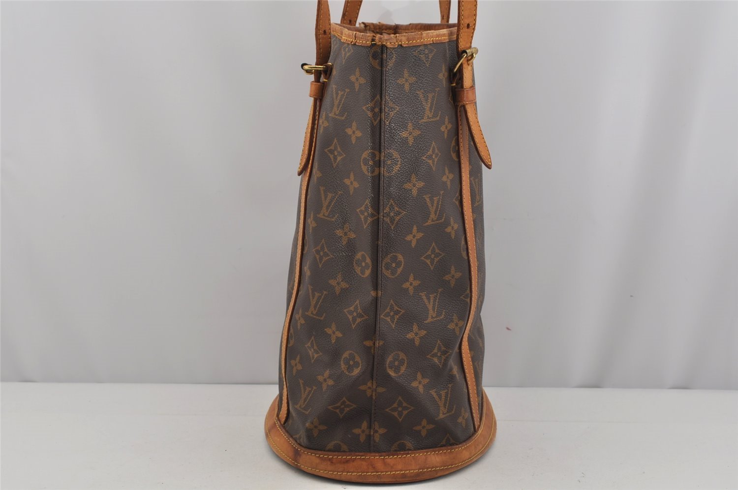 Authentic Louis Vuitton Monogram Bucket GM Shoulder Tote Bag M42236 Junk 4345J