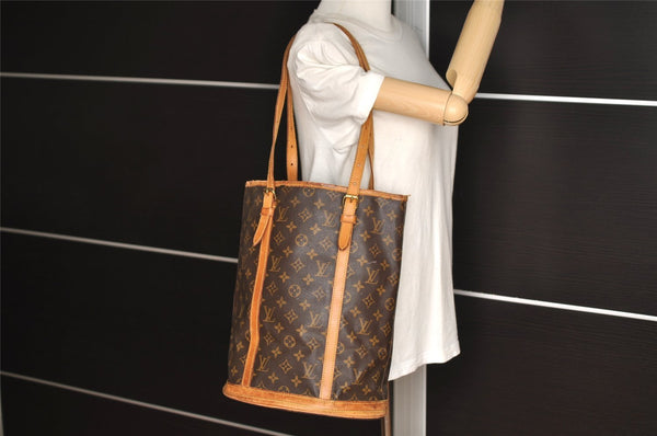 Authentic Louis Vuitton Monogram Bucket GM Shoulder Tote Bag M42236 Junk 4345J