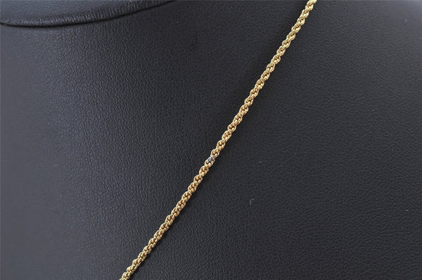 Authentic Christian Dior Gold Tone Chain Rhinestone Pendant Necklace CD 4345K