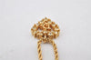 Authentic Christian Dior Gold Tone Chain Rhinestone Pendant Necklace CD 4345K