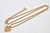 Authentic Christian Dior Gold Tone Chain Rhinestone Pendant Necklace CD 4345K