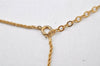 Authentic Christian Dior Gold Tone Chain Rhinestone Pendant Necklace CD 4345K