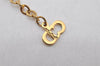 Authentic Christian Dior Gold Tone Chain Rhinestone Pendant Necklace CD 4345K