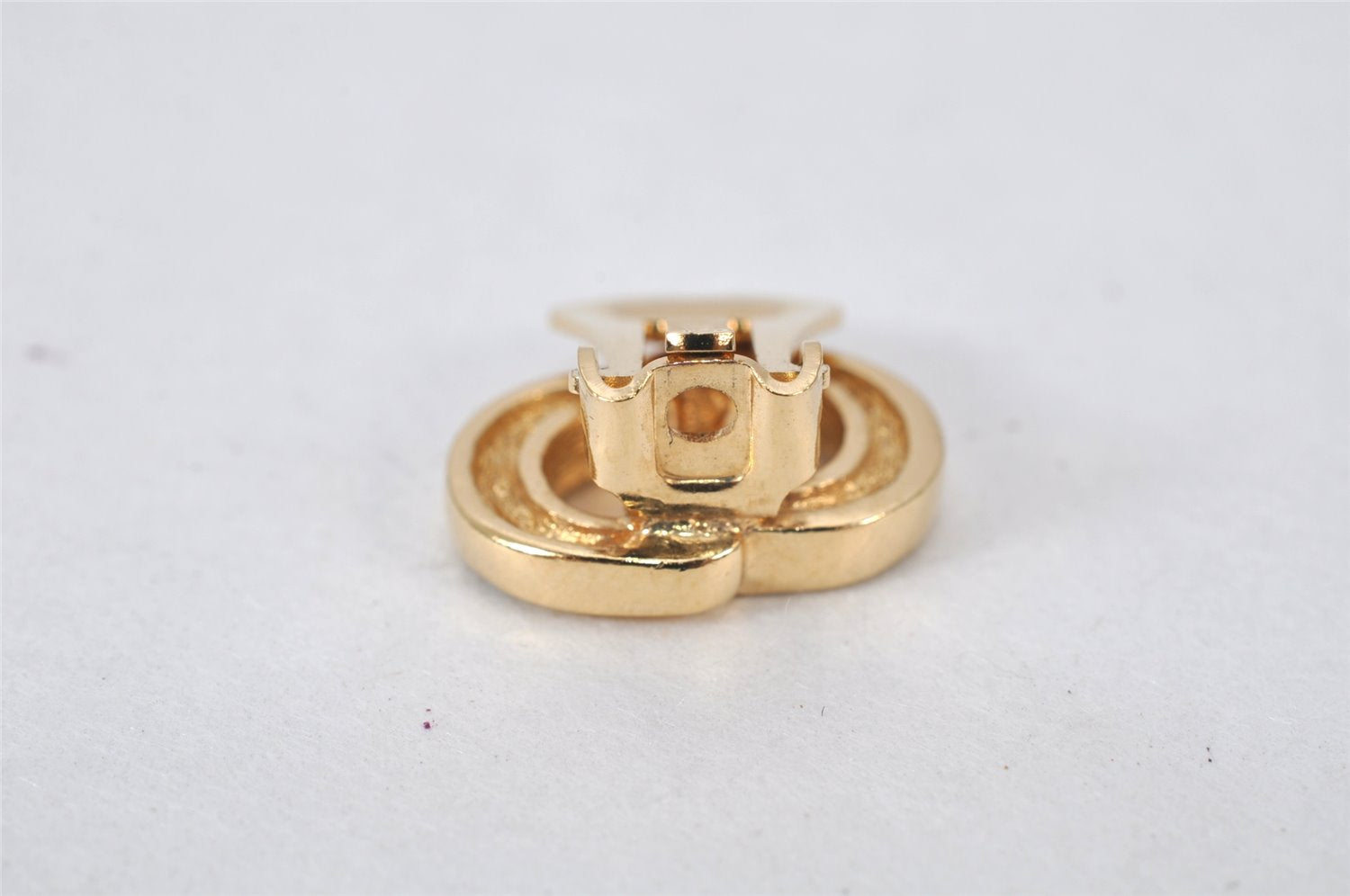 Authentic Christian Dior Clip-On Earrings Rhinestone Gold Plated CD 4346K