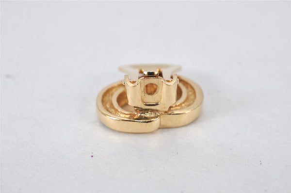 Authentic Christian Dior Clip-On Earrings Rhinestone Gold Plated CD 4346K