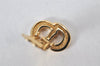 Authentic Christian Dior Clip-On Earrings Rhinestone Gold Plated CD 4346K