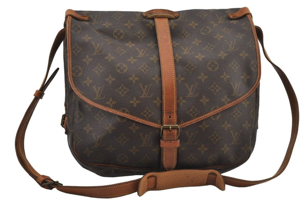 Authentic Louis Vuitton Monogram Saumur 35 Shoulder Cross Bag M42254 LV 4347J