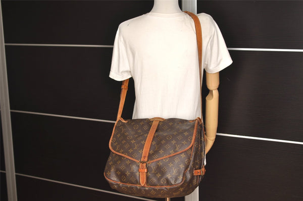 Authentic Louis Vuitton Monogram Saumur 35 Shoulder Cross Bag M42254 LV 4347J