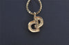 Authentic Christian Dior Gold Tone Chain Pendant Necklace CD 4347K