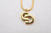 Authentic Christian Dior Gold Tone Chain Pendant Necklace CD 4347K