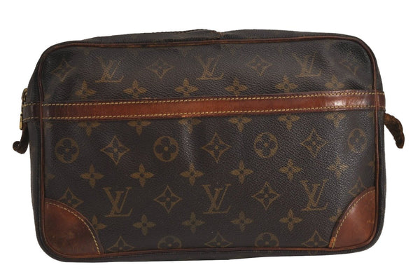 Authentic Louis Vuitton Monogram Compiegne 28 Clutch Hand Bag M51845 LV 4348J