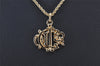 Authentic Christian Dior Gold Tone Chain Pendant Necklace CD 4348K