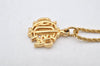 Authentic Christian Dior Gold Tone Chain Pendant Necklace CD 4348K