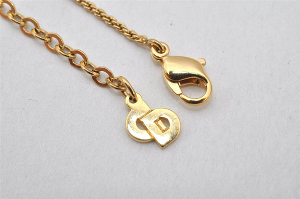 Authentic Christian Dior Gold Tone Chain Pendant Necklace CD 4348K