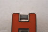 Authentic HERMES Cage De Ash H Cube Pendant Necklace Silver Orange Junk 4349J