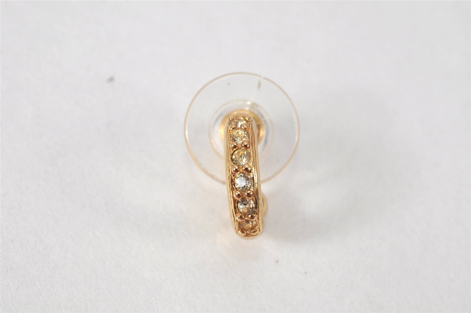 Authentic Christian Dior Vintage Rhinestone Earrings Gold Tone CD 4349K