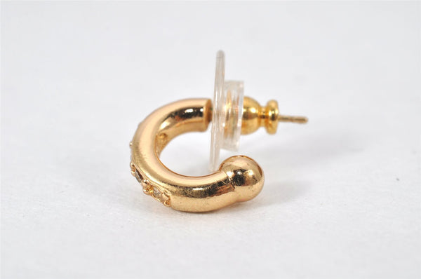 Authentic Christian Dior Vintage Rhinestone Earrings Gold Tone CD 4349K