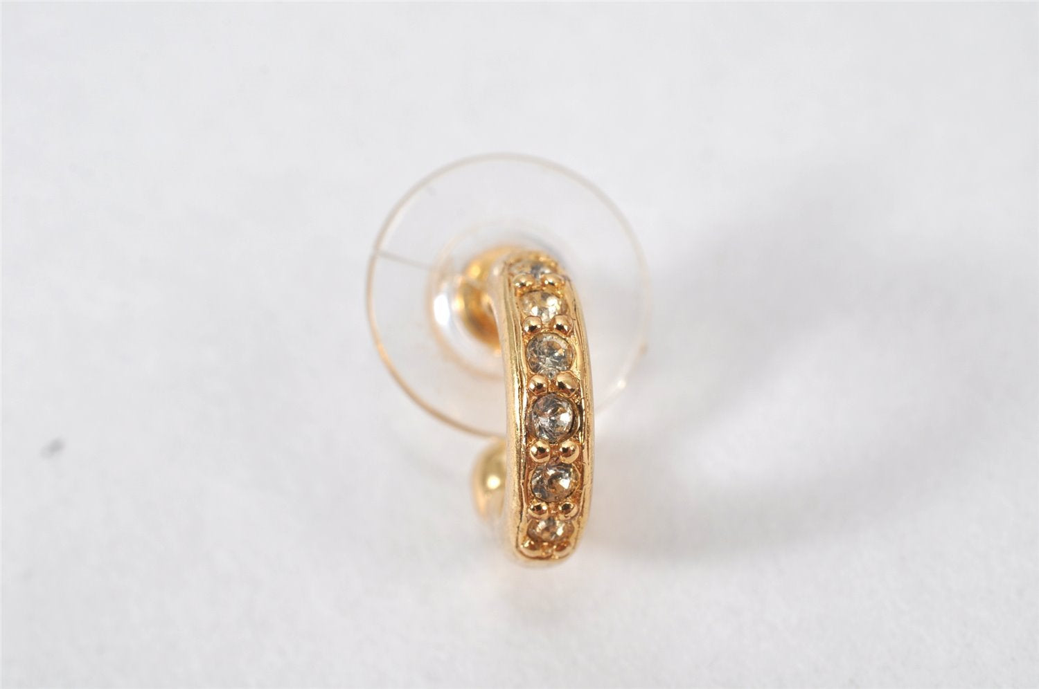 Authentic Christian Dior Vintage Rhinestone Earrings Gold Tone CD 4349K
