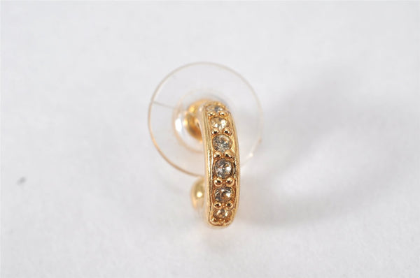 Authentic Christian Dior Vintage Rhinestone Earrings Gold Tone CD 4349K