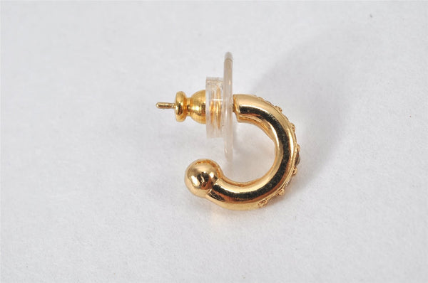 Authentic Christian Dior Vintage Rhinestone Earrings Gold Tone CD 4349K
