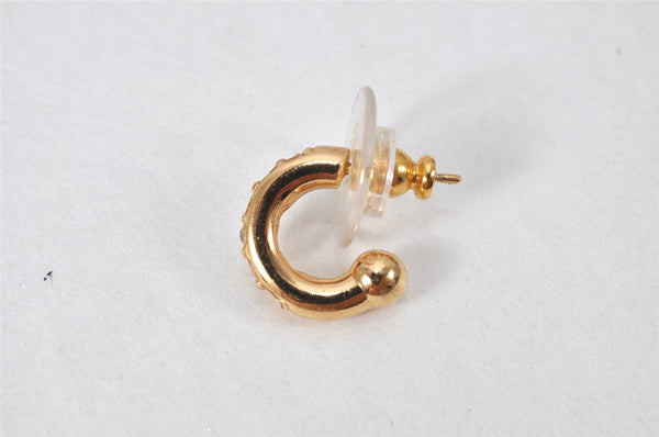 Authentic Christian Dior Vintage Rhinestone Earrings Gold Tone CD 4349K