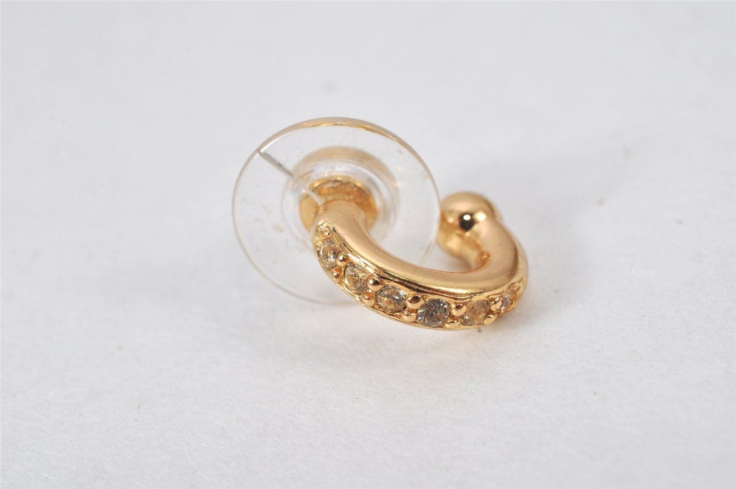 Authentic Christian Dior Vintage Rhinestone Earrings Gold Tone CD 4349K
