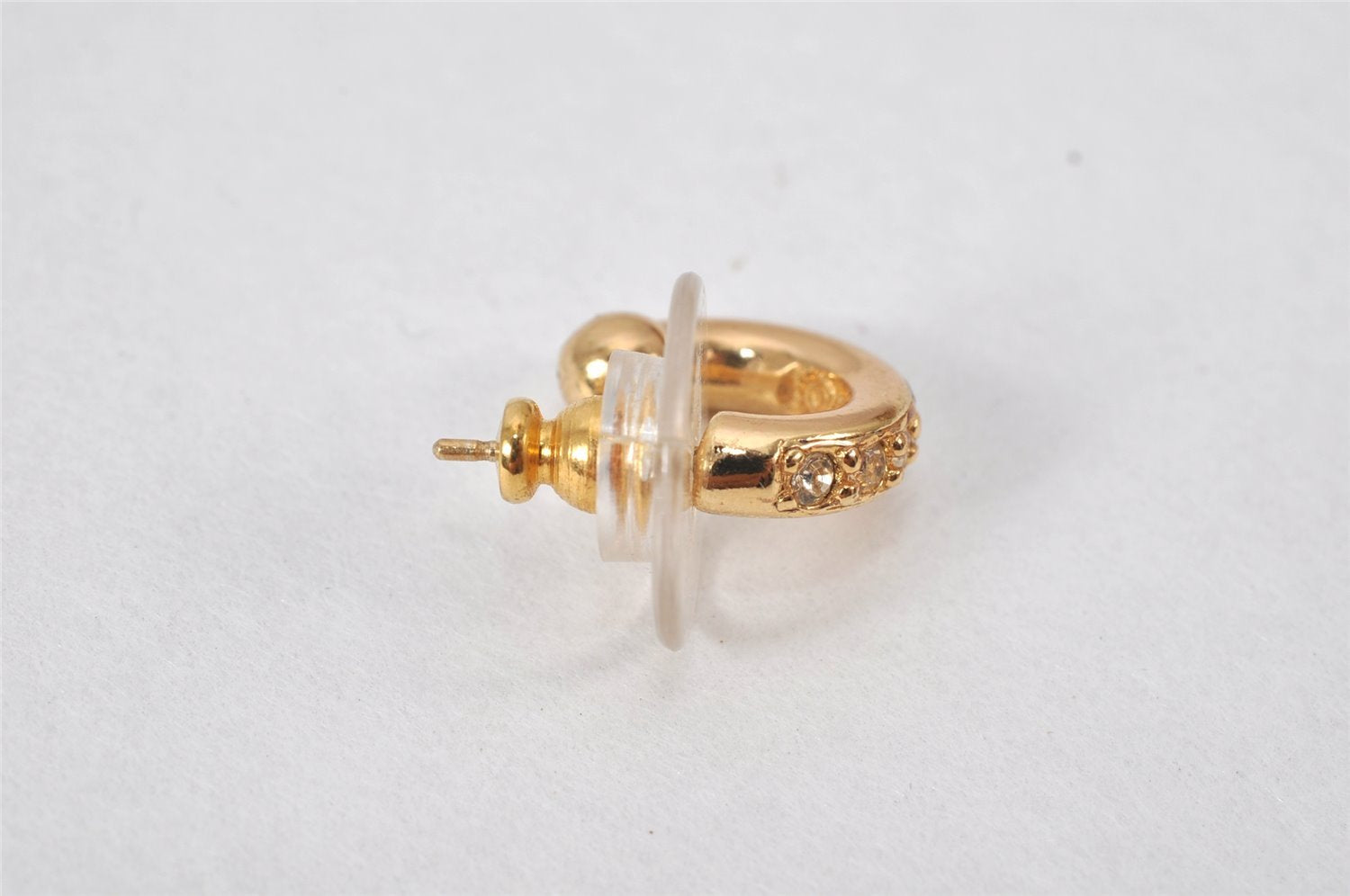Authentic Christian Dior Vintage Rhinestone Earrings Gold Tone CD 4349K