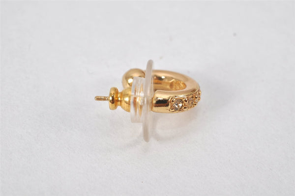 Authentic Christian Dior Vintage Rhinestone Earrings Gold Tone CD 4349K