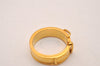 Authentic HERMES Scarf Ring Boucle Sellier Belt Design Gold Tone 4350J