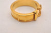 Authentic HERMES Scarf Ring Boucle Sellier Belt Design Gold Tone 4350J