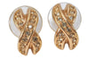 Authentic Christian Dior Vintage Rhinestone Earrings Gold Tone CD 4350K