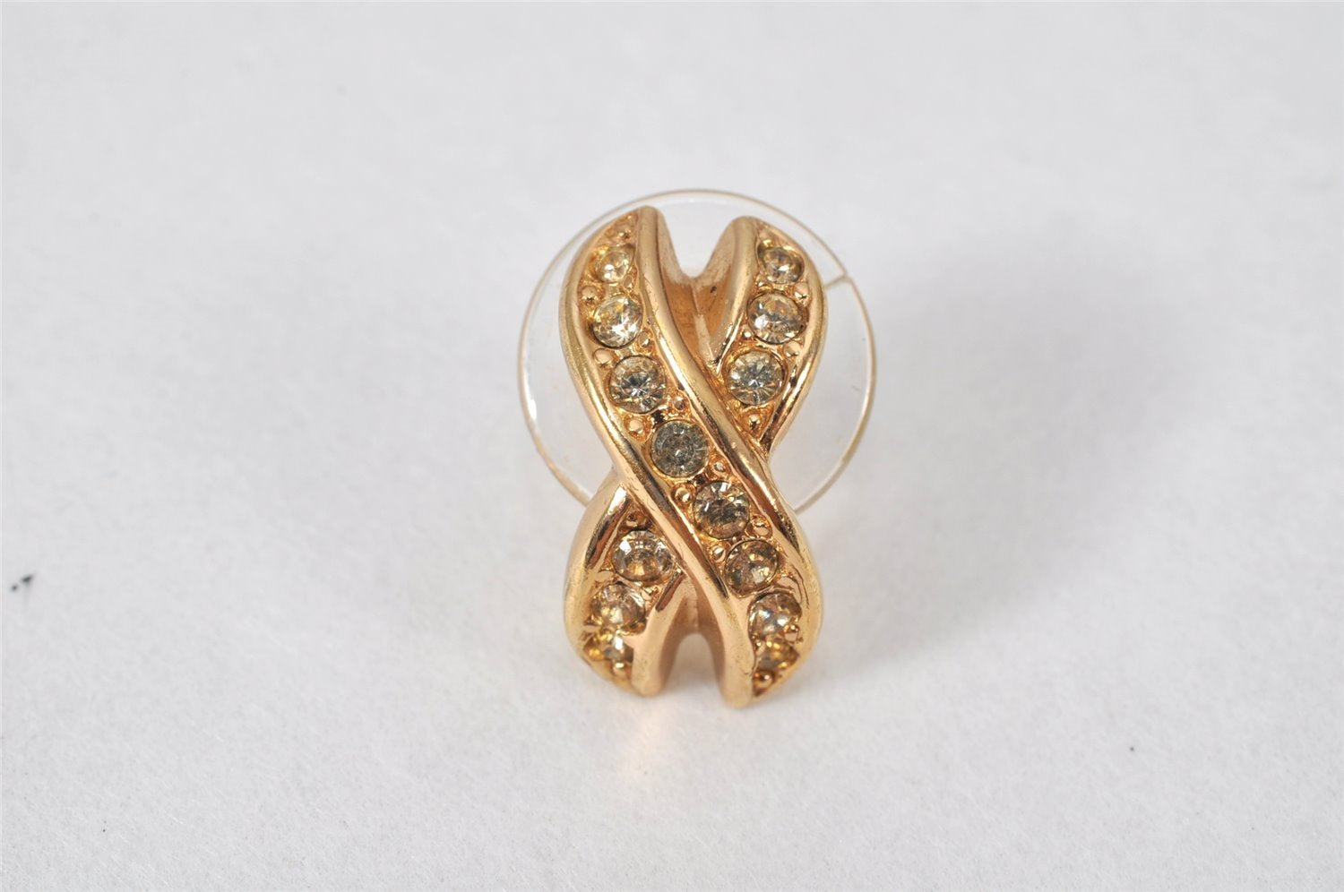 Authentic Christian Dior Vintage Rhinestone Earrings Gold Tone CD 4350K