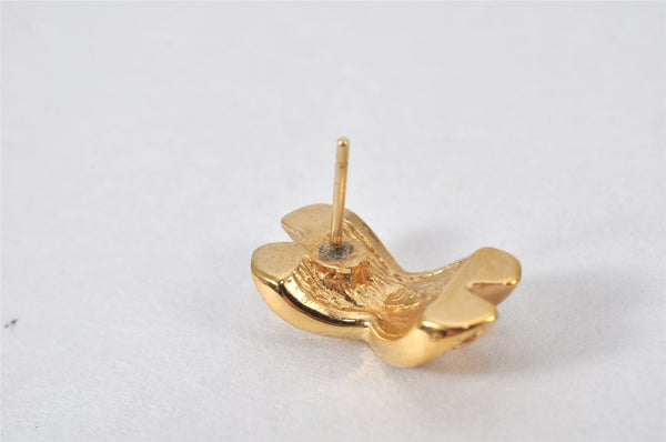 Authentic Christian Dior Vintage Rhinestone Earrings Gold Tone CD 4350K