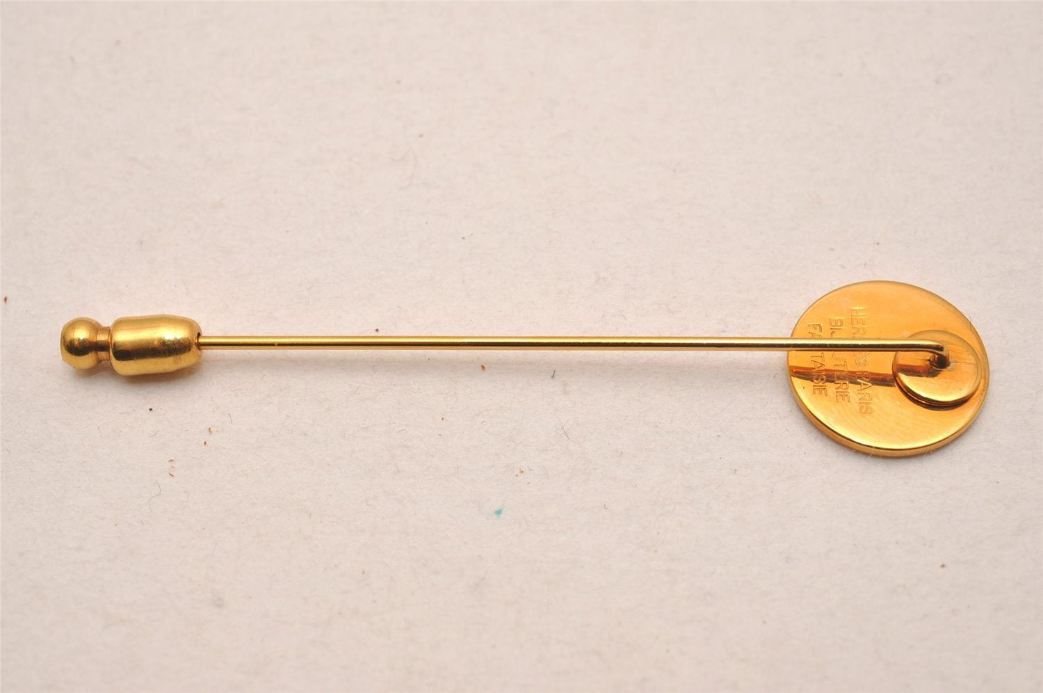 Authentic HERMES Serie Vintage Pin Brooch GP Gold Tone Accessories  4351J