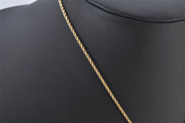 Authentic Christian Dior Gold Tone Chain Rhinestone Pendant Necklace CD 4351K