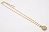 Authentic Christian Dior Gold Tone Chain Rhinestone Pendant Necklace CD 4351K