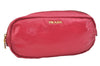 Authentic PRADA Vintage Enamel Clutch Hand Bag Purse Pink 4352J