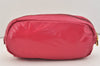 Authentic PRADA Vintage Enamel Clutch Hand Bag Purse Pink 4352J