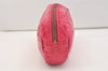 Authentic PRADA Vintage Enamel Clutch Hand Bag Purse Pink 4352J