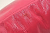 Authentic PRADA Vintage Enamel Clutch Hand Bag Purse Pink 4352J