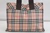 Authentic BURBERRY BLUE LABEL Vintage Check Hand Tote Bag Purse Nylon Pink 4355K