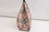 Authentic BURBERRY BLUE LABEL Vintage Check Hand Tote Bag Purse Nylon Pink 4355K