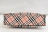 Authentic BURBERRY BLUE LABEL Vintage Check Hand Tote Bag Purse Nylon Pink 4355K